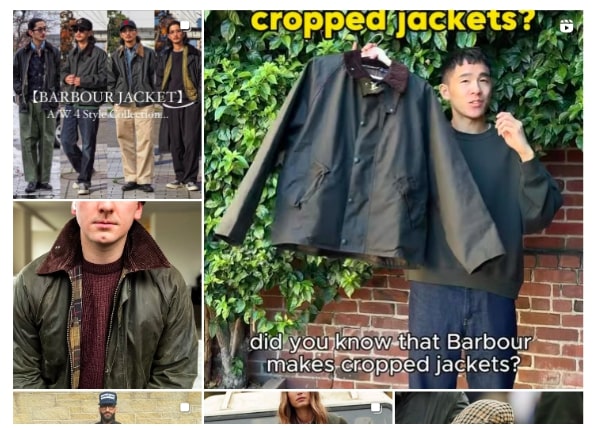 Barbour's Instagram post showing a Barbour way of life