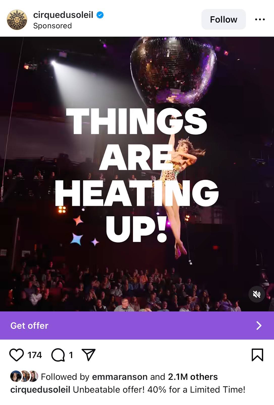 Cirque du Soleil Instagram ad