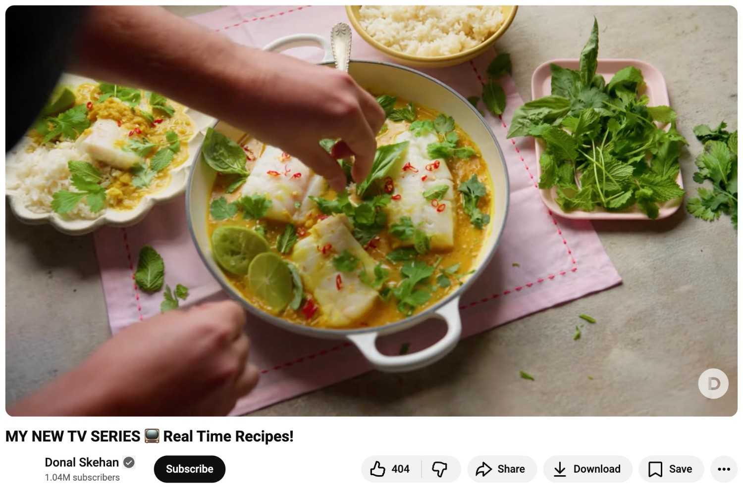 Donal Skehan’s YouTube video shows a montage of scenes from his new TV series