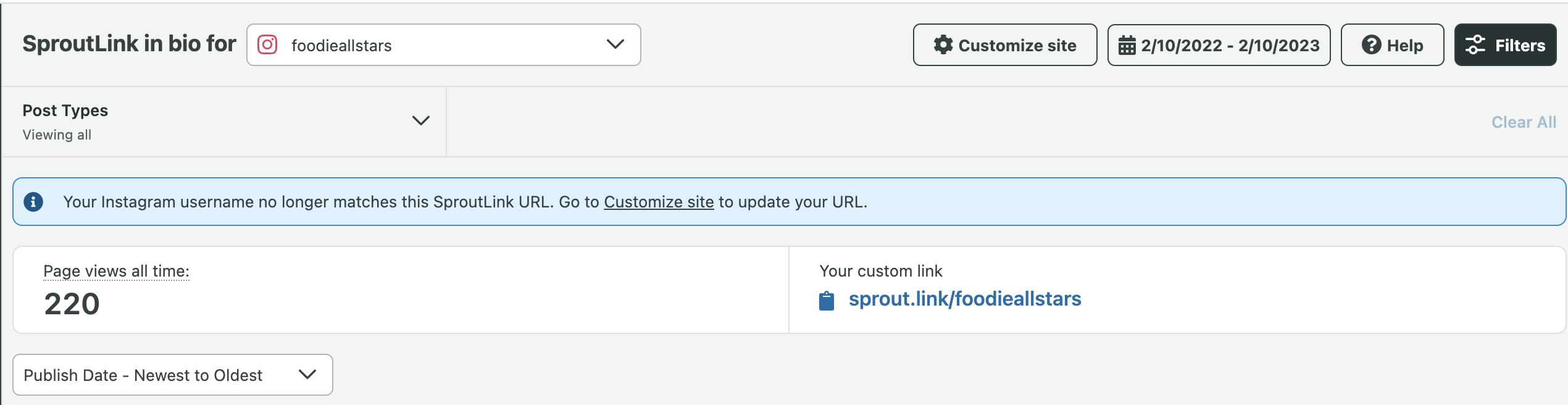 sprout social link in bio conversion tracking