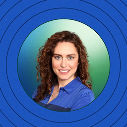 Text overlay stating "How to close the communication gap between executives and social teams," with the name and title of Layla Revis, Vice President, Social, Content & Brand Marketing, indicating expert insights on the topic.