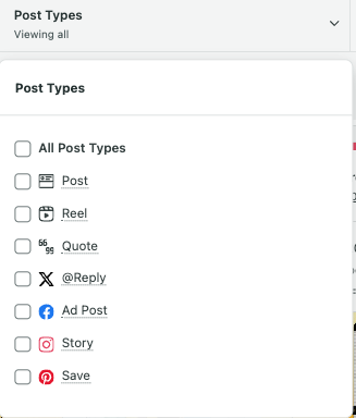 Filtering reports by post types